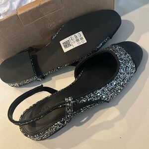 ASOS DESIGN Lively slingback ballet flats in silver glitter